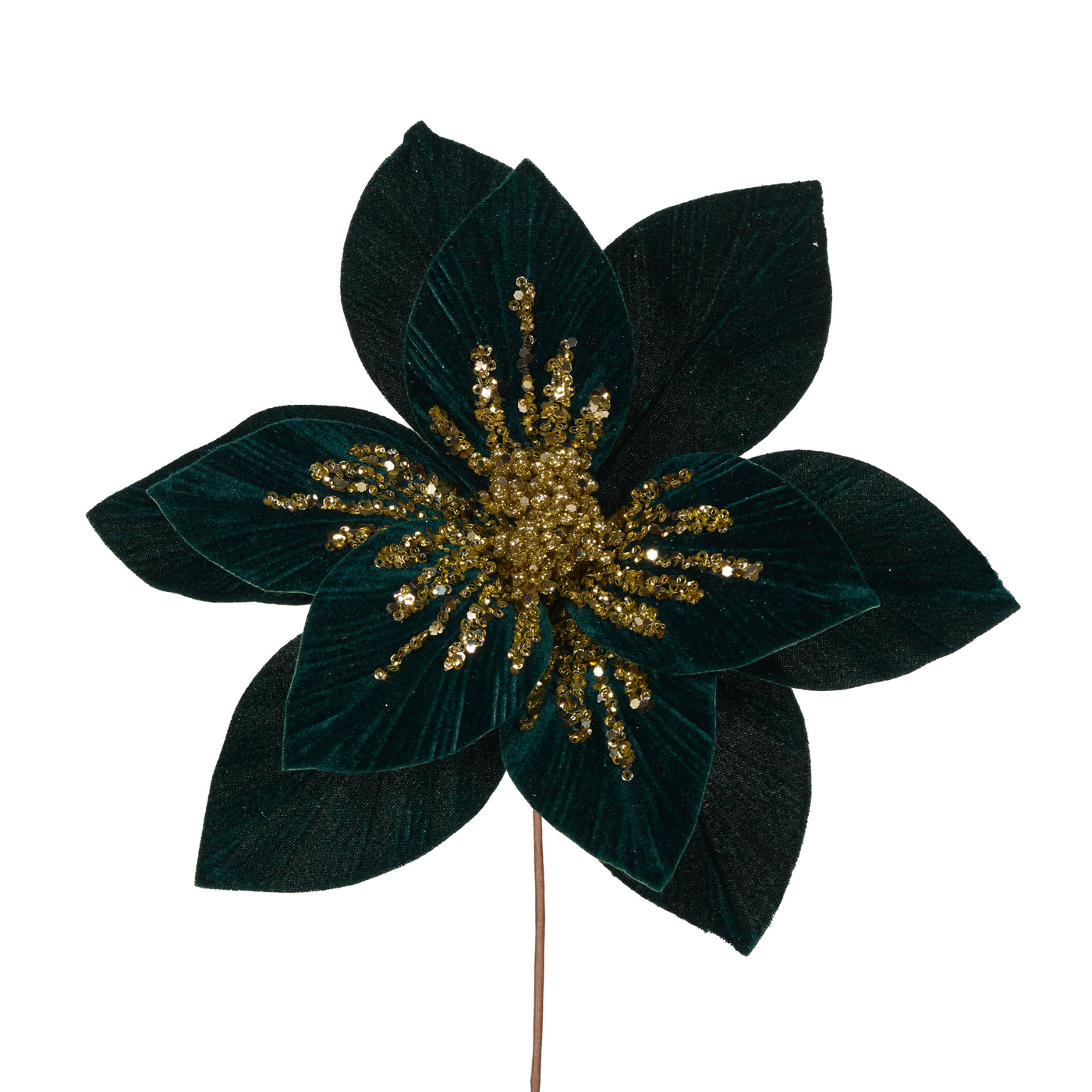 Emerald Velour Starburst Poinsettia-Holly and Ivy-Lima & Co