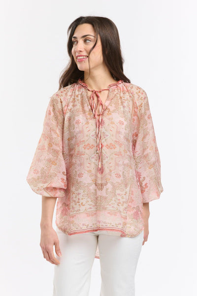 Emily Ruffle Collar Shirt - Blush-Italian Star-Lima & Co