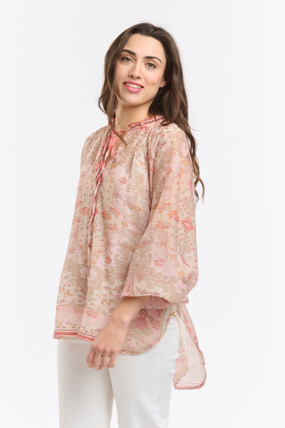 Emily Ruffle Collar Shirt - Blush-Italian Star-Lima & Co