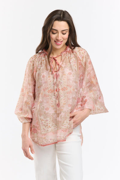 Emily Ruffle Collar Shirt - Blush-Italian Star-Lima & Co