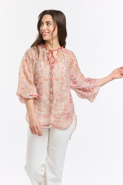 Emily Ruffle Collar Shirt - Blush-Italian Star-Lima & Co