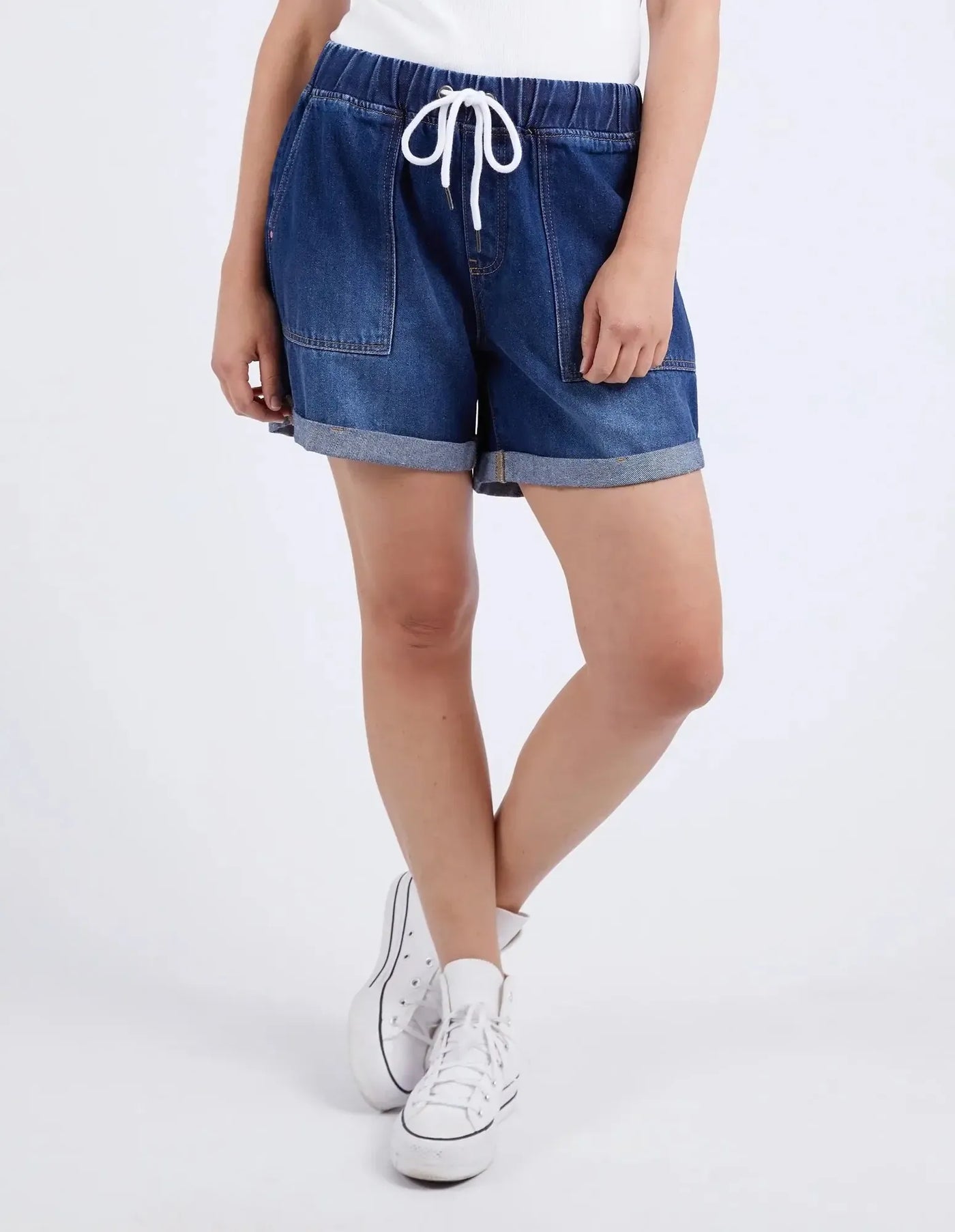 Emma Relaxed denim Short - Dark Blue Wash-Elm Lifestyle-Lima & Co