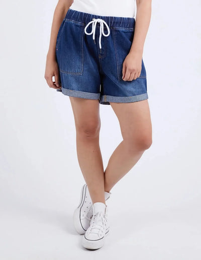 Emma Relaxed denim Short - Dark Blue Wash-Elm Lifestyle-Lima & Co