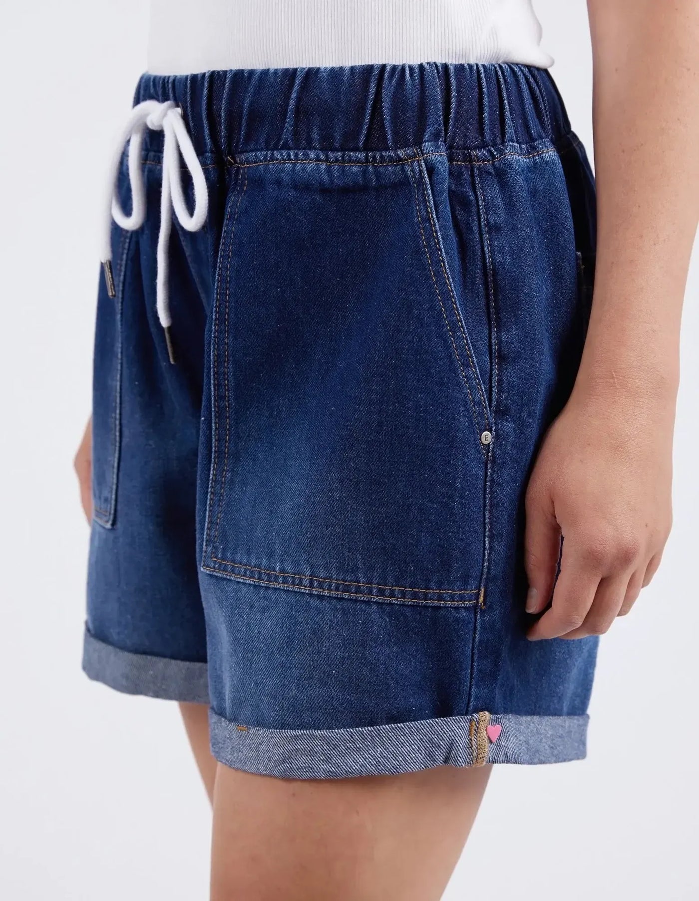 Emma Relaxed denim Short - Dark Blue Wash-Elm Lifestyle-Lima & Co