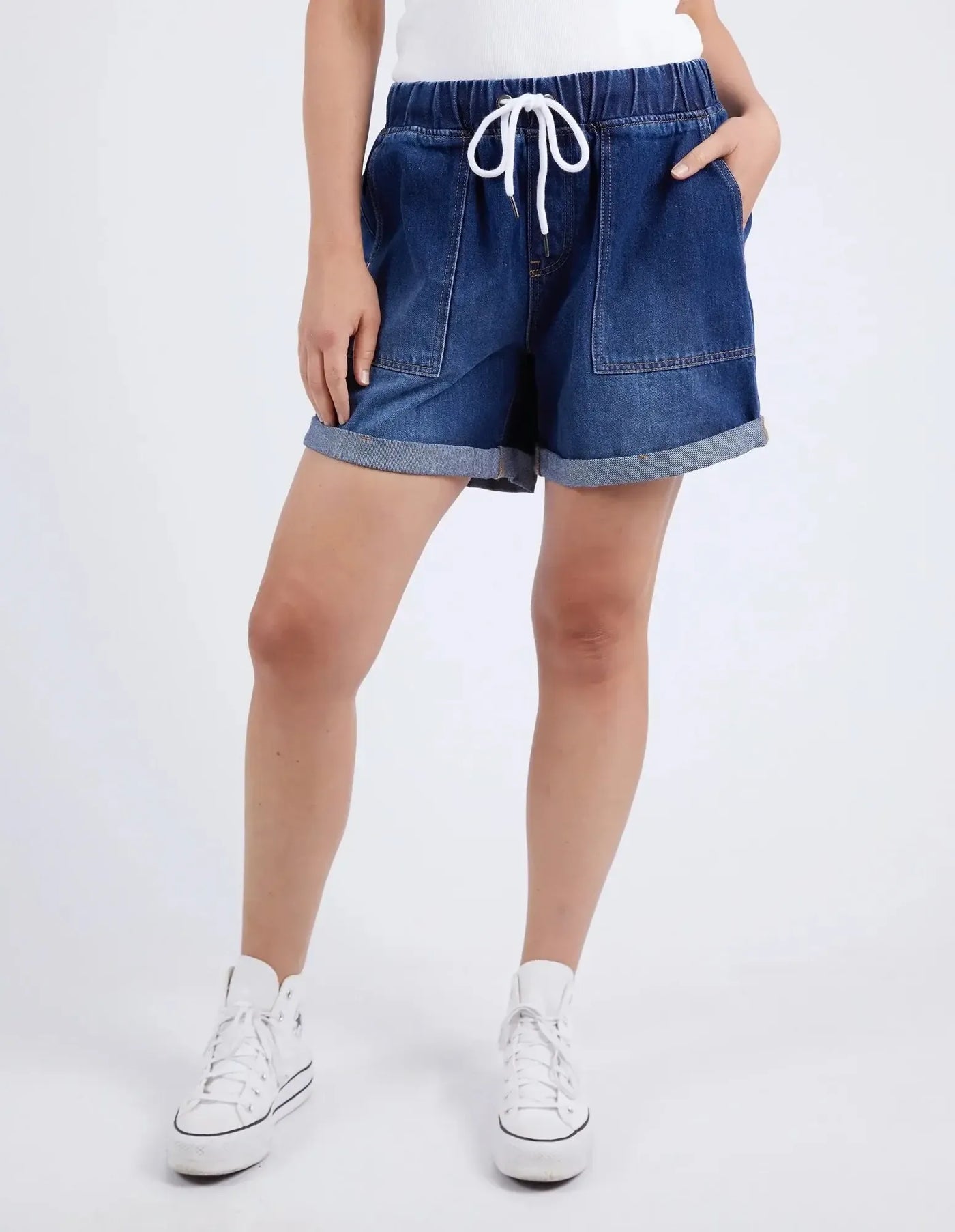 Emma Relaxed denim Short - Dark Blue Wash-Elm Lifestyle-Lima & Co