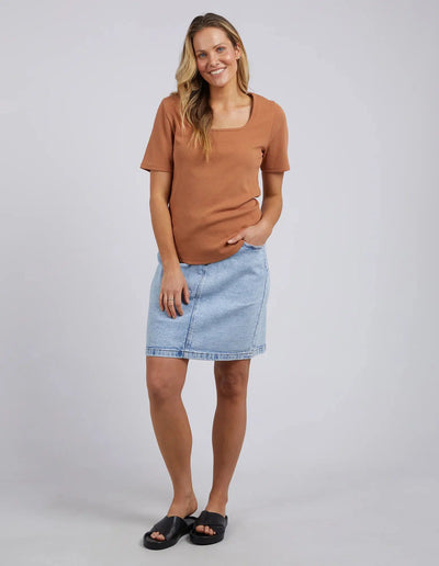 Emmy Rib Tee - Tan-Foxwood-Lima & Co