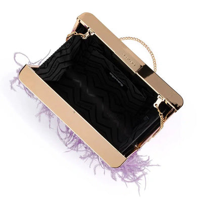 Estelle Feather Clutch - Lilac-Olga Berg-Lima & Co