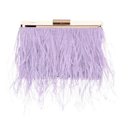 Estelle Feather Clutch - Lilac-Olga Berg-Lima & Co