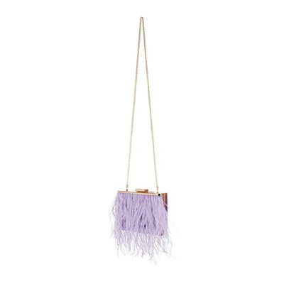 Estelle Feather Clutch - Lilac-Olga Berg-Lima & Co