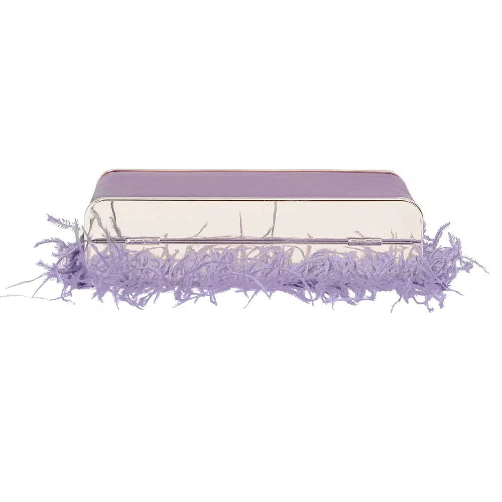 Estelle Feather Clutch - Lilac-Olga Berg-Lima & Co