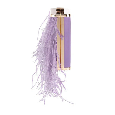 Estelle Feather Clutch - Lilac-Olga Berg-Lima & Co