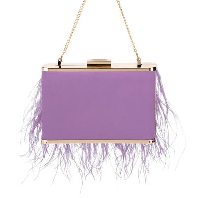 Estelle Feather Clutch - Lilac-Olga Berg-Lima & Co