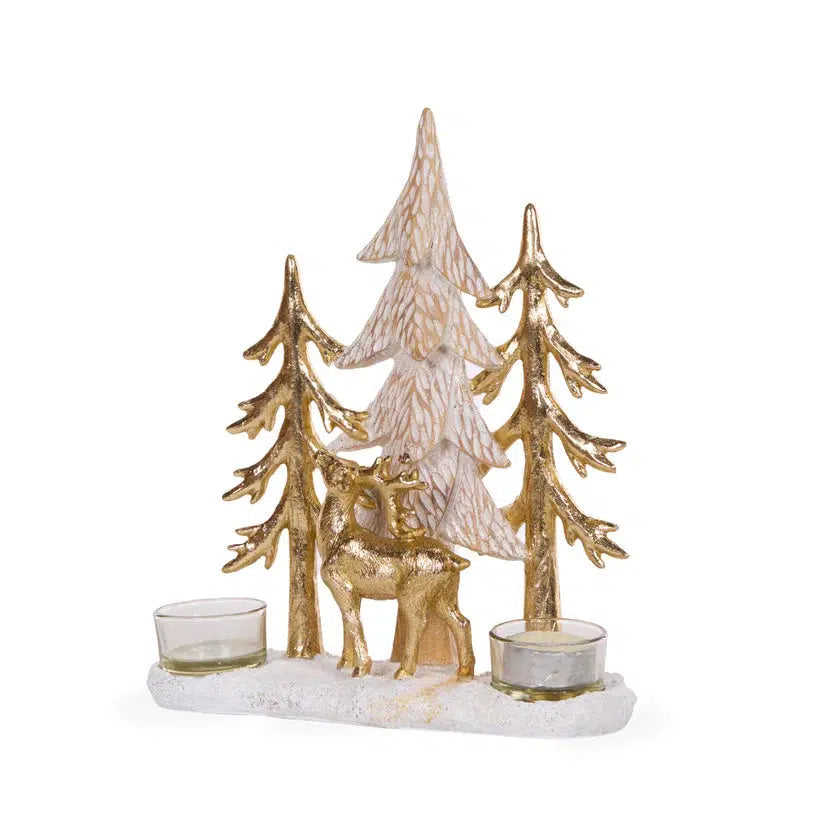 Etched Forest T/Light Holder-Holly and Ivy-Lima & Co