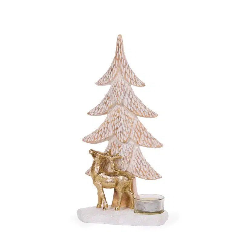 Etched Woodland T/Light Holder-Holly and Ivy-Lima & Co