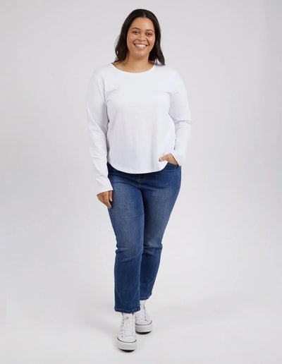 Everyday L/S Tee - White-Elm Lifestyle-Lima & Co