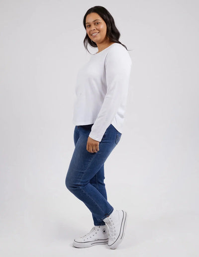 Everyday L/S Tee - White-Elm Lifestyle-Lima & Co