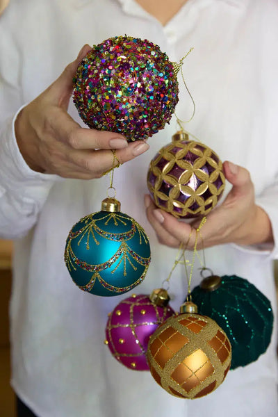 Fa La La Glitter Bauble-Holly and Ivy-Lima & Co