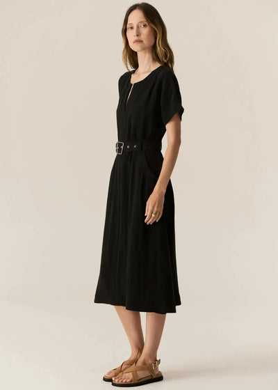Faire Belt Dress - Black-Pol-Lima & Co