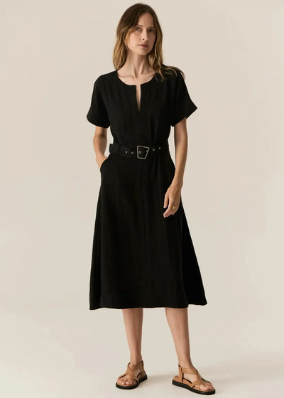 Faire Belt Dress - Black-Pol-Lima & Co