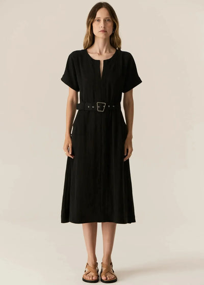 Faire Belt Dress - Black-Pol-Lima & Co