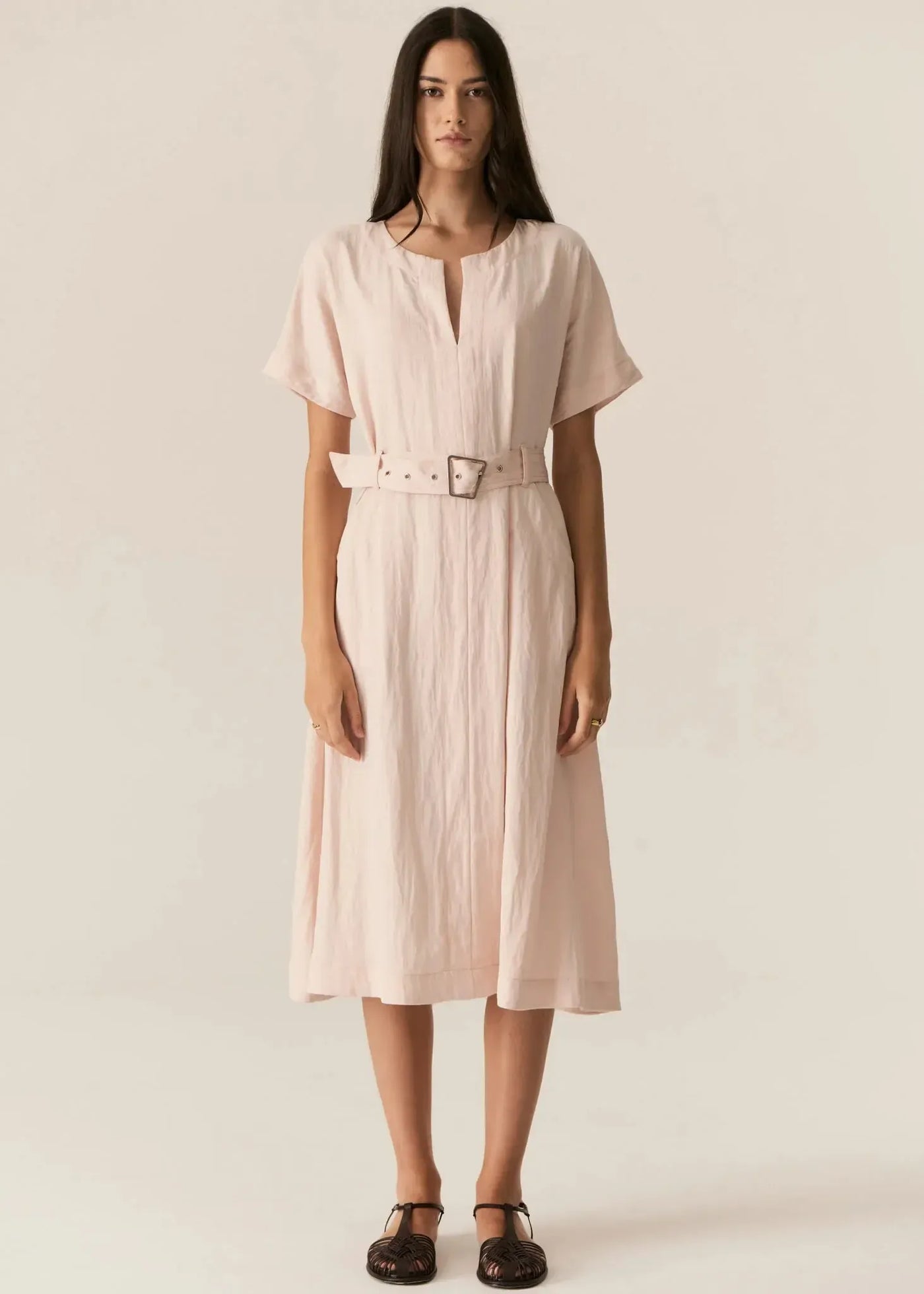 Faire Belt Dress - Blush-Pol-Lima & Co