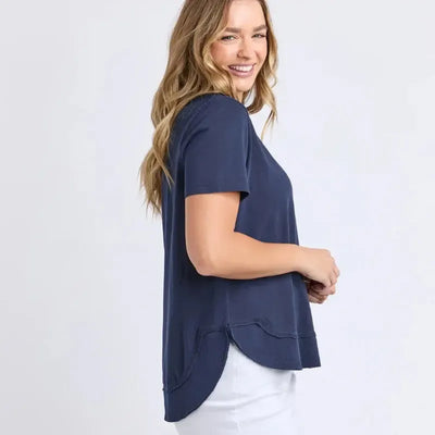 Farrah Short Sleeve Tee - Navy-Foxwood-Lima & Co