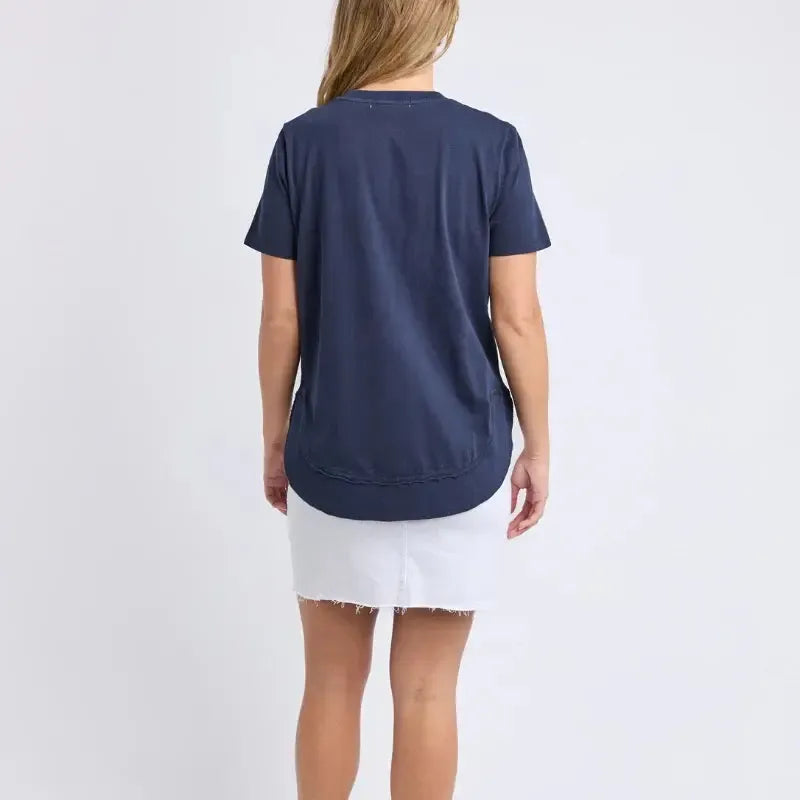 Farrah Short Sleeve Tee - Navy-Foxwood-Lima & Co