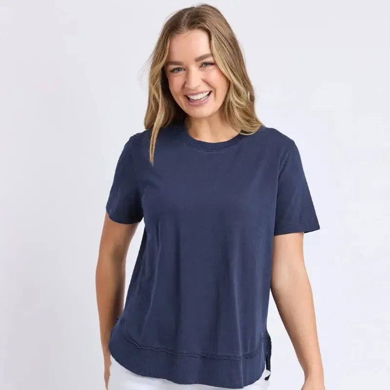Farrah Short Sleeve Tee - Navy-Foxwood-Lima & Co