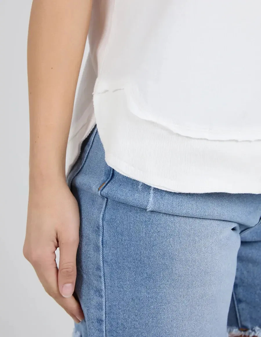 Farrah Short Sleeve Tee - White-Foxwood-Lima & Co