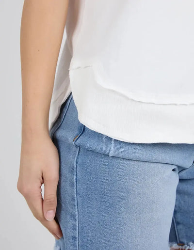 Farrah Short Sleeve Tee - White-Foxwood-Lima & Co