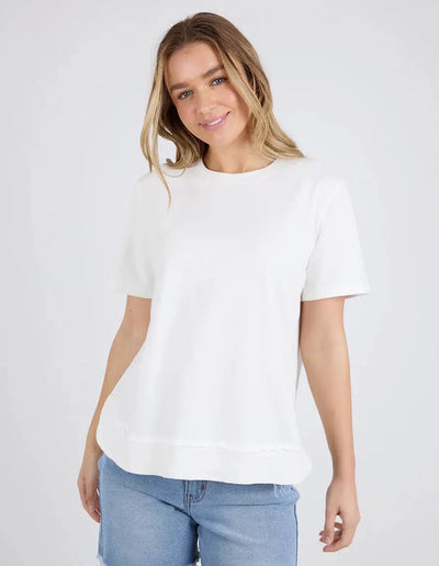 Farrah Short Sleeve Tee - White-Foxwood-Lima & Co