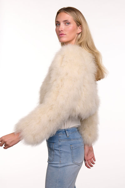 Feather Bolero - Chalk-365 Days-Lima & Co
