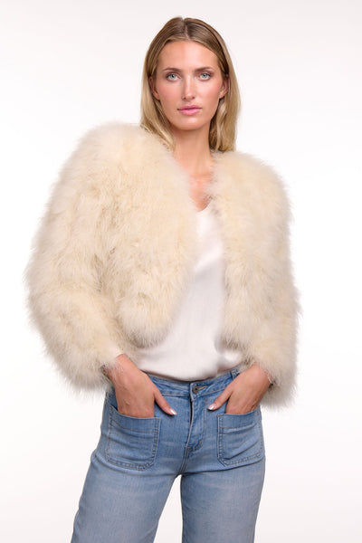 Feather Bolero - Chalk-365 Days-Lima & Co