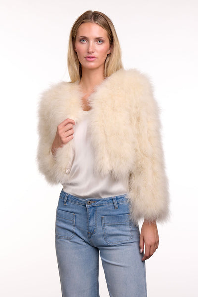 Feather Bolero - Chalk-365 Days-Lima & Co