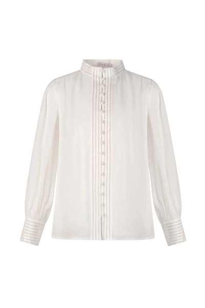 Felice Linen Blouse - White-GDS Australia-Lima & Co
