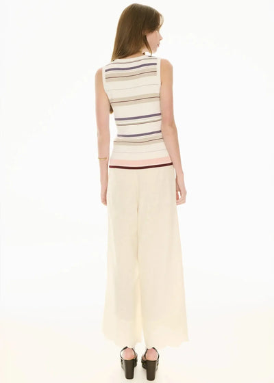 Fey Ribbed Tank - Ivory Multi-Pol-Lima & Co
