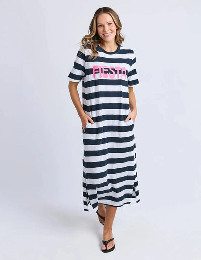 Fiesta Jersey Dress - Navy-Elm Lifestyle-Lima & Co