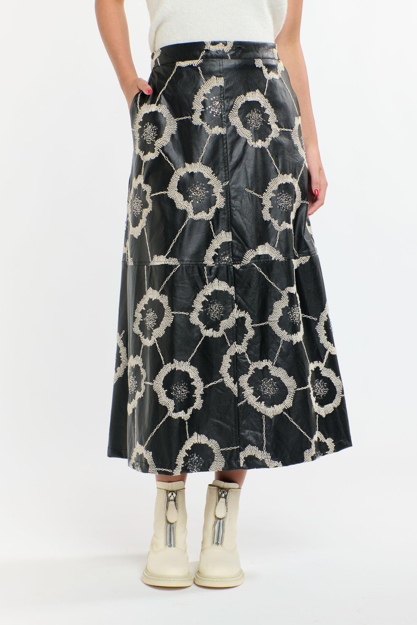 Florence PU Skirt - Black-365 Days-Lima & Co