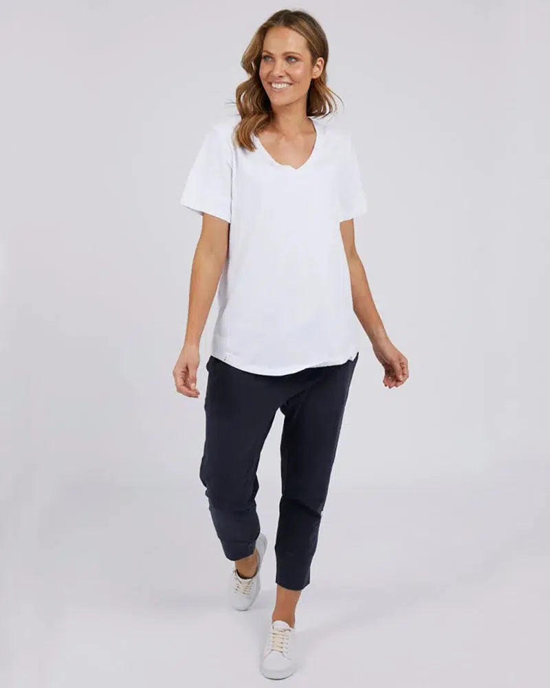 Fortune Vee Short Sleeve Tee - White-Elm Lifestyle-Lima & Co