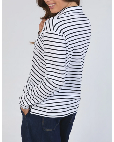 Francesca L/S Henley - Stripe-Elm Lifestyle-Lima & Co