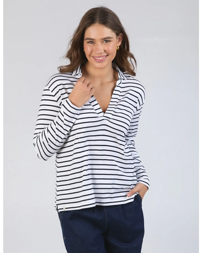Francesca L/S Henley - Stripe-Elm Lifestyle-Lima & Co