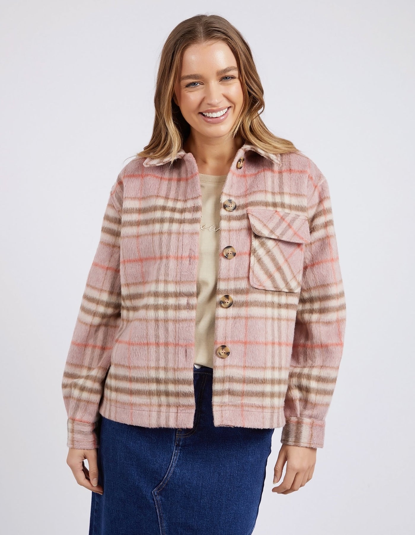 Frankie Check Jacket - Pink Check-Foxwood-Lima & Co