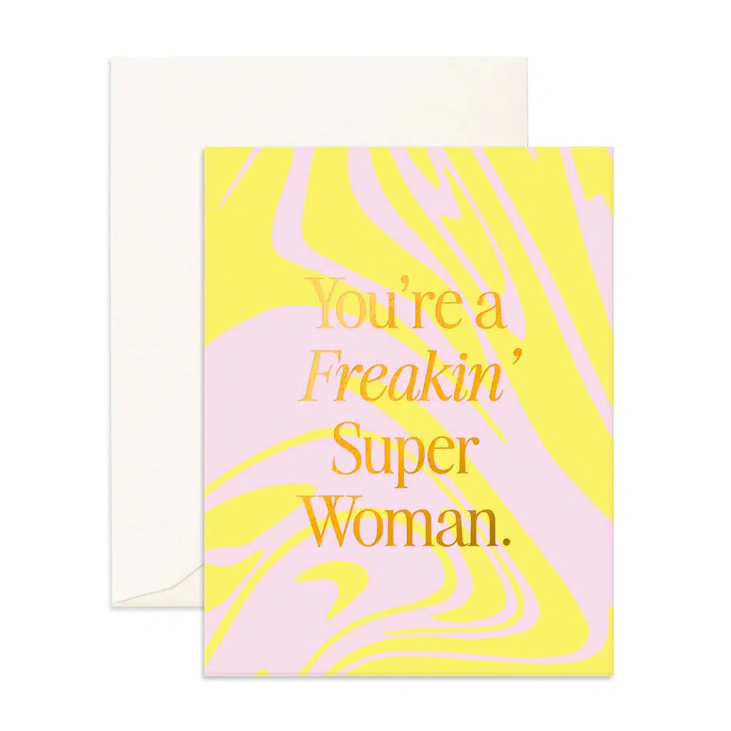 Frereakin Superwoman Acid Wash Card-Fox And Fallow-Lima & Co