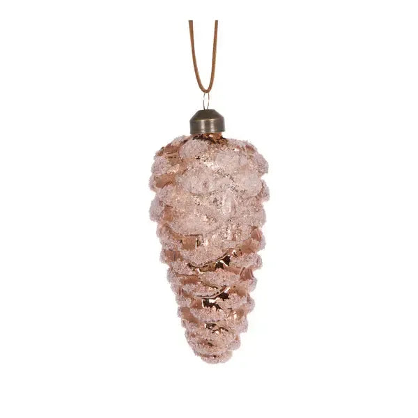 Frosted Copper Long Pinecone Bauble-Holly and Ivy-Lima & Co