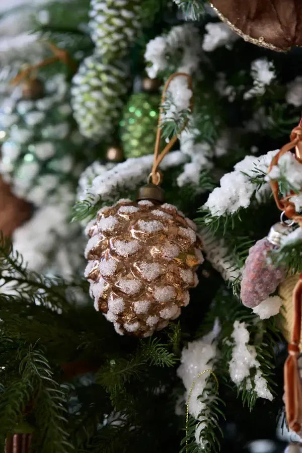 Frosted Copper Pinecone Bauble-Holly and Ivy-Lima & Co