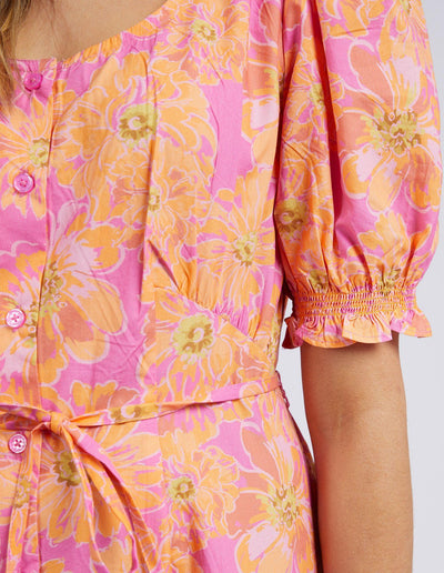 Fuchsia Floral Dress - Print-Elm Lifestyle-Lima & Co