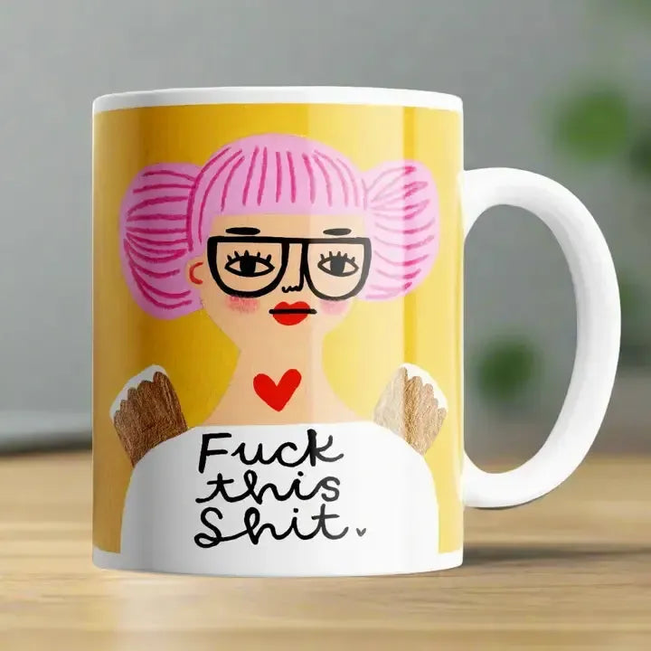 Fuck this Shit Grumpy Angel Mug-Disrupted Industries-Lima & Co