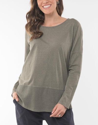 Fundamental Rib L/S Tee - Green-Elm Lifestyle-Lima & Co