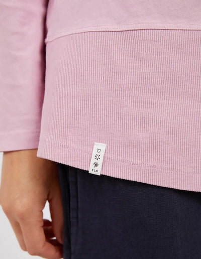 Fundamental Rib L/S Tee - Peony-Elm Lifestyle-Lima & Co