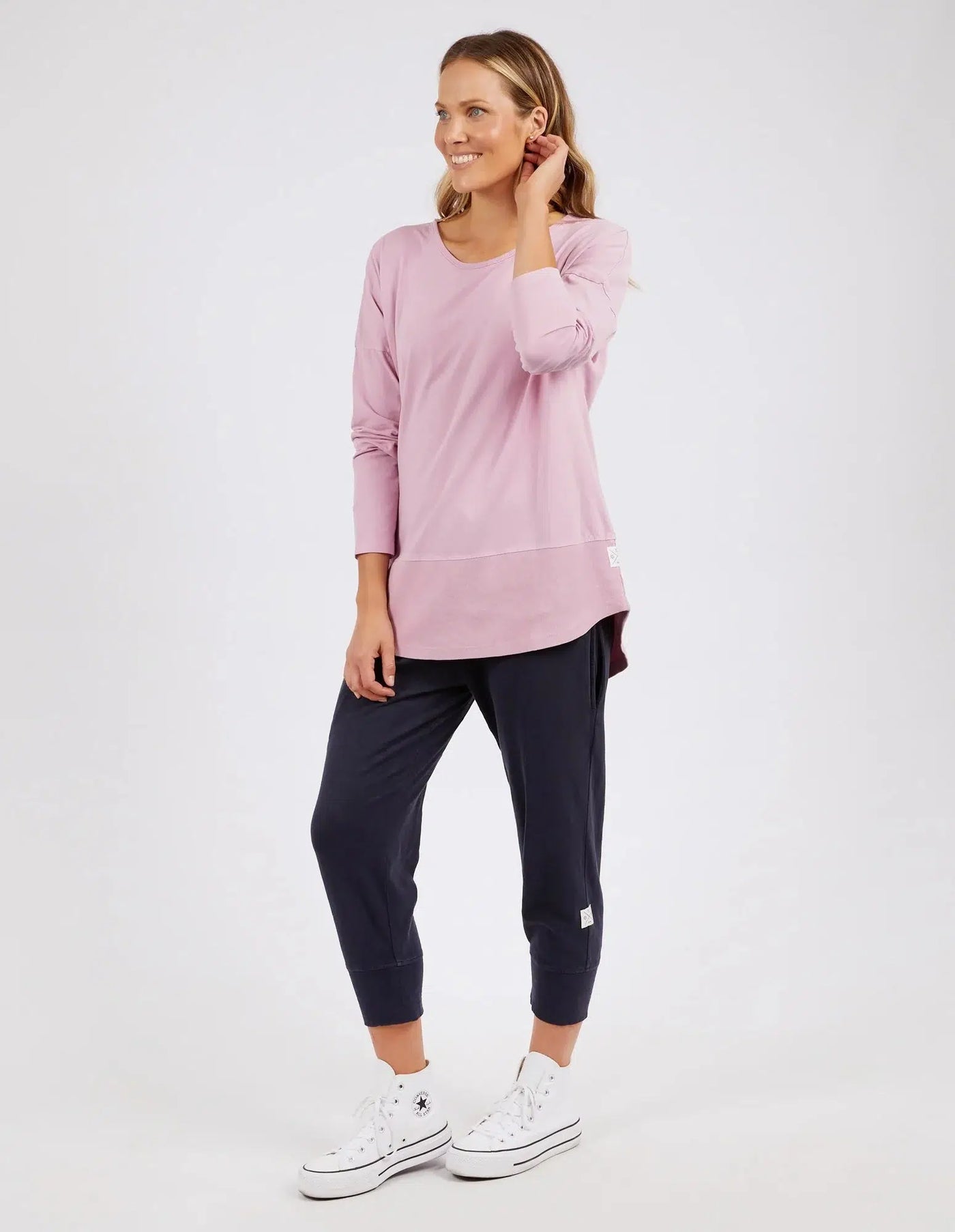 Fundamental Rib L/S Tee - Peony-Elm Lifestyle-Lima & Co
